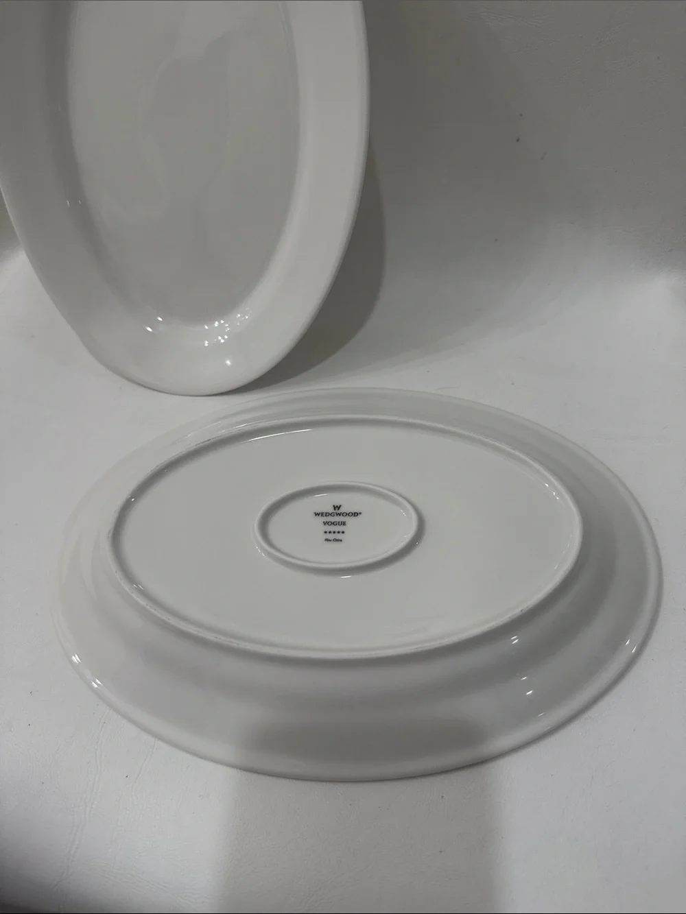 Wedgwood Vogue Porcelain 10 1/4 X 7 1/4 White Oval Serving Platters Set Of 2